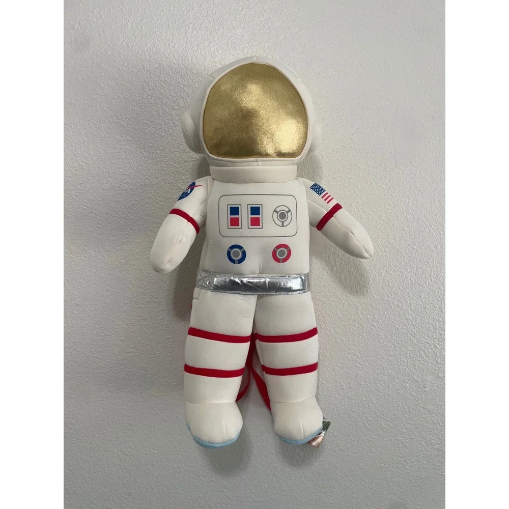 NASA Astronaut Plush Backpack Kids White Gold‎ Spaceman 21in Adventure Planet